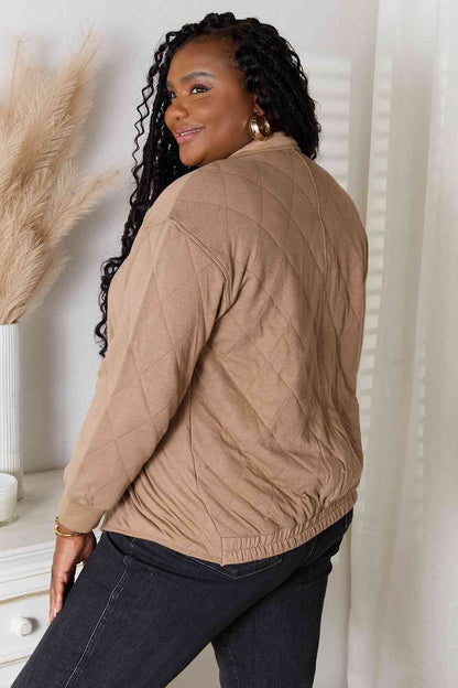 light weight plus size jacket in mocha