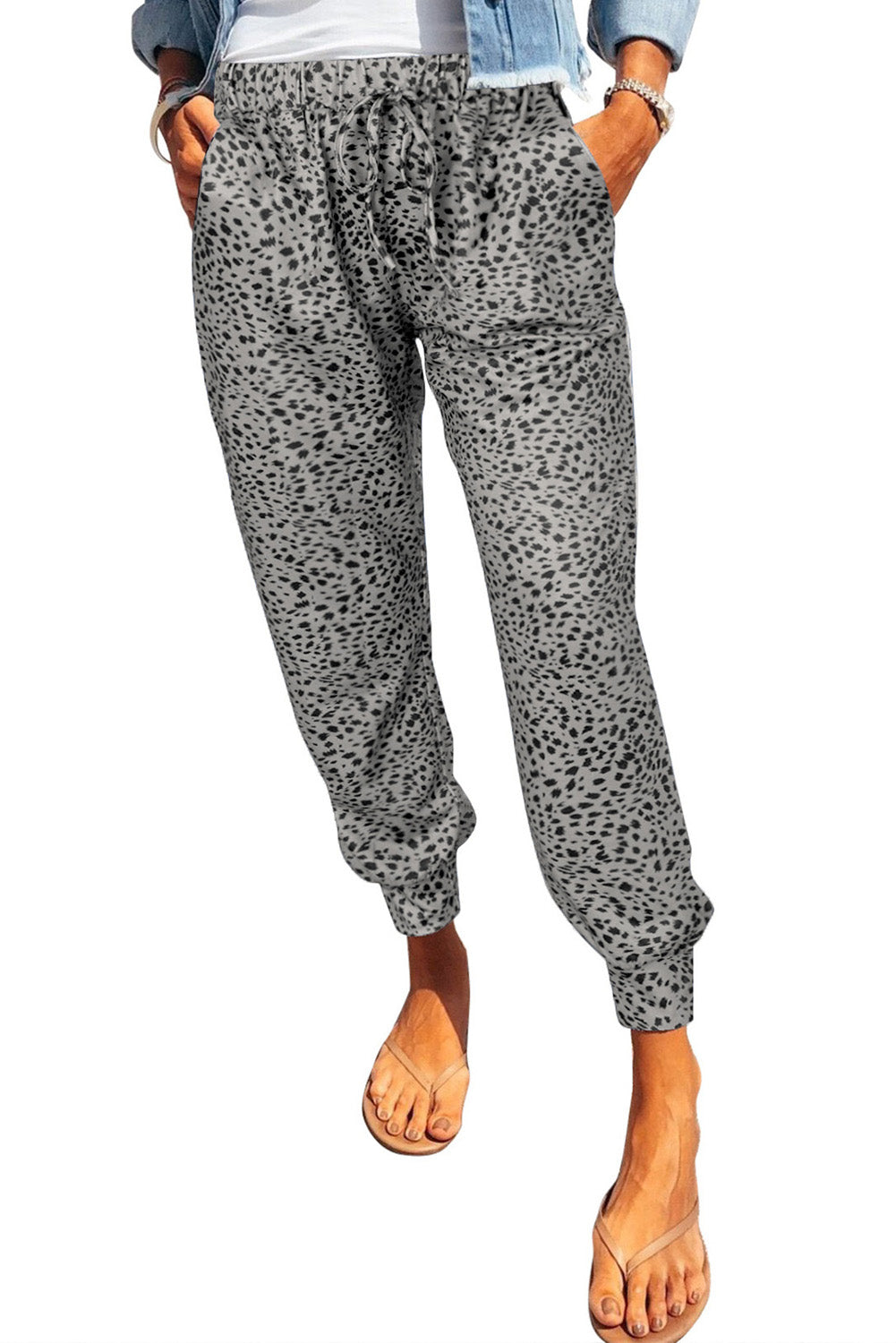 Leopard Pocketed Joggers