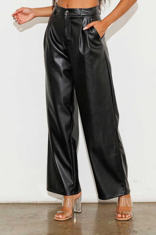 Faux Leather Night Out Pants