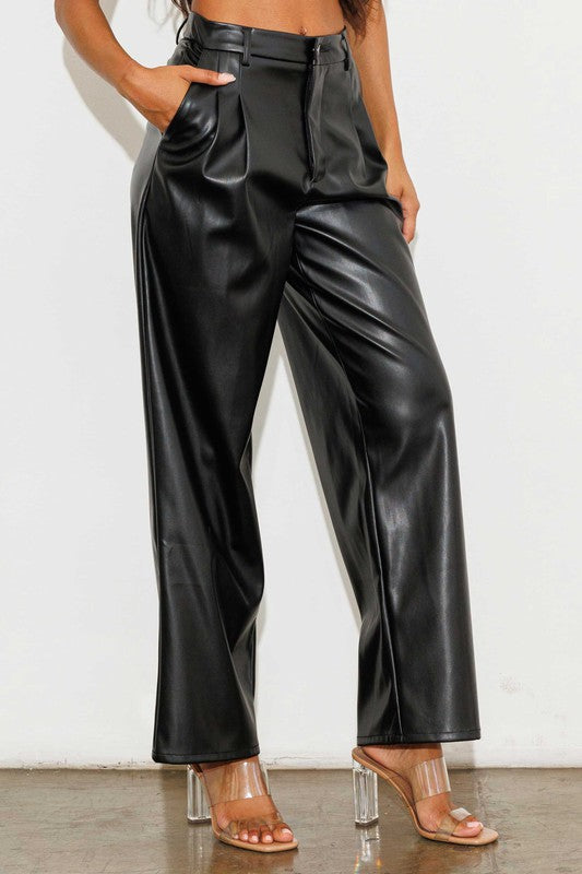 Faux Leather Night Out Pants